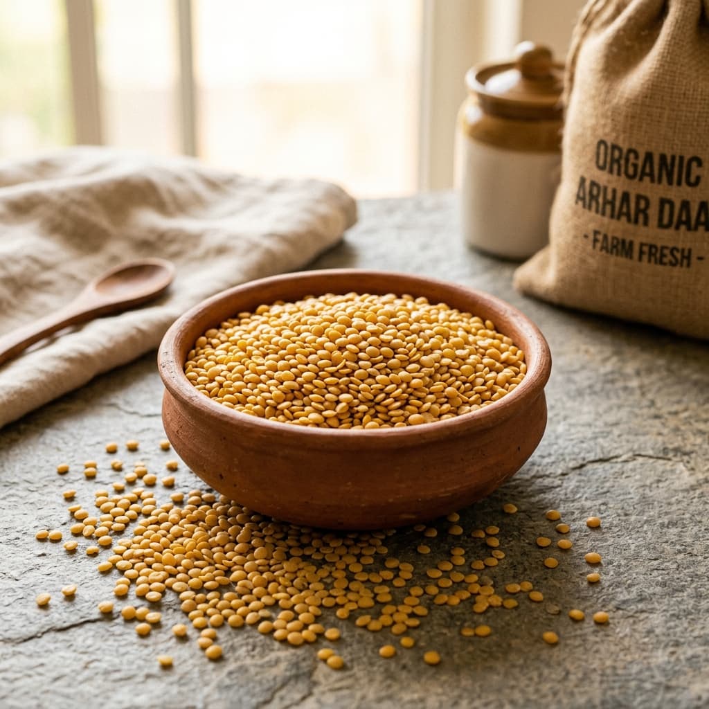 Unpolished Organic Arhar Daal (Toor) - Main View